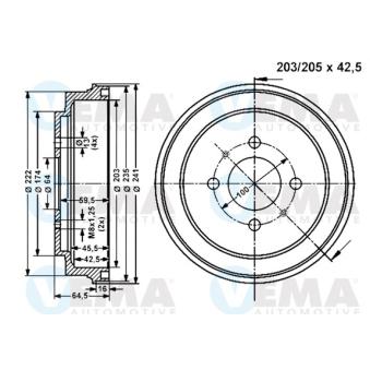 Tambour de frein VEMA OEM MB699291