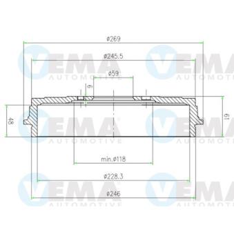 Tambour de frein VEMA OEM 51898123