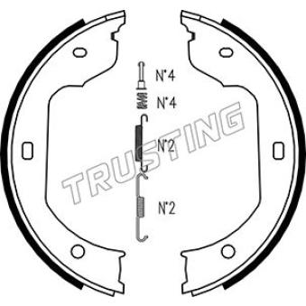 Jeu de mâchoires de frein, frein de stationnement TRUSTING 019.029K