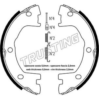 Jeu de mâchoires de frein, frein de stationnement TRUSTING [034.101K]
