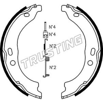 Jeu de mâchoires de frein, frein de stationnement TRUSTING 034.118K
