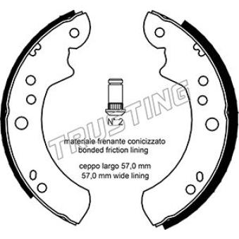 Jeu de mâchoires de frein TRUSTING OEM 1013625