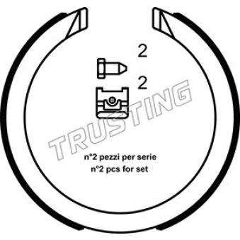 Jeu de mâchoires de frein, frein de stationnement TRUSTING [040.163K]