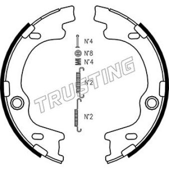 Jeu de mâchoires de frein, frein de stationnement TRUSTING 046.221K