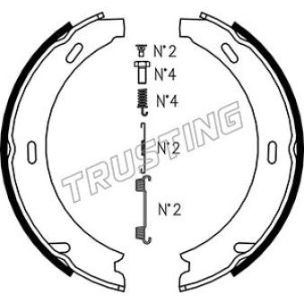 Jeu de mâchoires de frein, frein de stationnement TRUSTING 052.117K pour MERCEDES-BENZ CLASSE C CLC 250 - 204cv
