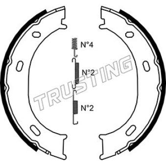 Jeu de mâchoires de frein, frein de stationnement TRUSTING 052.126K pour MERCEDES-BENZ SPRINTER 308 D - 82cv