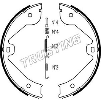 Jeu de mâchoires de frein, frein de stationnement TRUSTING 052.131K