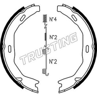 Jeu de mâchoires de frein, frein de stationnement TRUSTING 052.132K pour MERCEDES-BENZ CLASSE E E 220 BlueTEC - 177cv