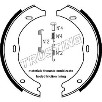 Jeu de mâchoires de frein, frein de stationnement TRUSTING 052.135K