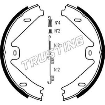 Jeu de mâchoires de frein, frein de stationnement TRUSTING 052.137K pour CITROEN AMI E 300 - 252cv