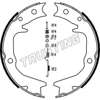 Jeu de mâchoires de frein, frein de stationnement TRUSTING 064.177K pour CHRYSLER SEBRING 2.4 - 152cv