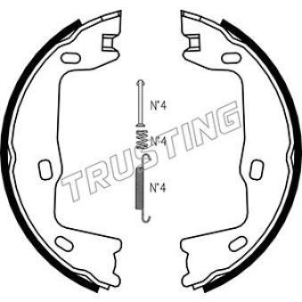 Jeu de mâchoires de frein, frein de stationnement TRUSTING 073.159K