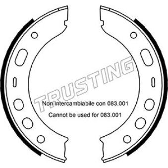 Jeu de mâchoires de frein, frein de stationnement TRUSTING [083.002]