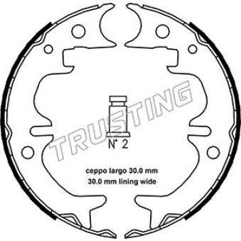 Jeu de mâchoires de frein, frein de stationnement TRUSTING [115.316]