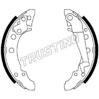 Jeu de mâchoires de frein TRUSTING 124.288 pour FORD PUMA 1.6 FSI - 110cv