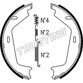 Jeu de mâchoires de frein, frein de stationnement TRUSTING 127.273K