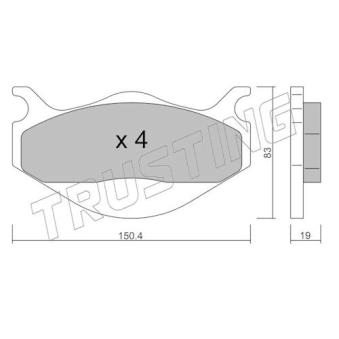 Jeu de 4 plaquettes de frein avant TRUSTING [1404.0]