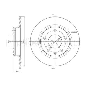 Jeu de 2 disques de frein arrière TRUSTING OEM GA3Y26251