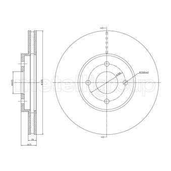 Jeu de 2 disques de frein avant TRUSTING OEM 4410264