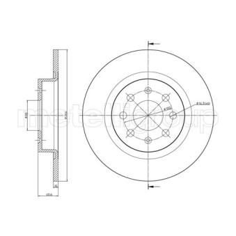 Jeu de 2 disques de frein arrière TRUSTING OEM 50902167