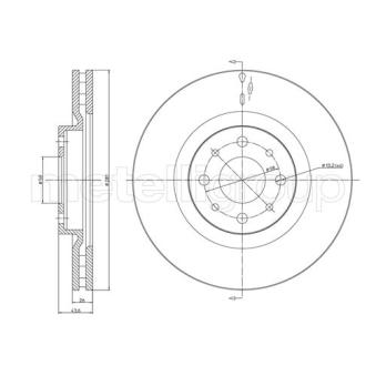 Jeu de 2 disques de frein avant TRUSTING OEM 46765546 Jeu de 2 disques de frein avant TRUSTING OEM 46765546