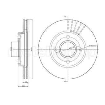 Jeu de 2 disques de frein avant TRUSTING OEM 3573537