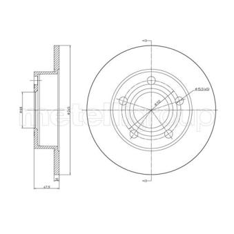 Jeu de 2 disques de frein arrière TRUSTING OEM 8D0615601A