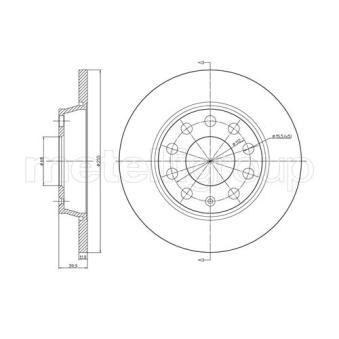 Jeu de 2 disques de frein arrière TRUSTING OEM 8E0615601D