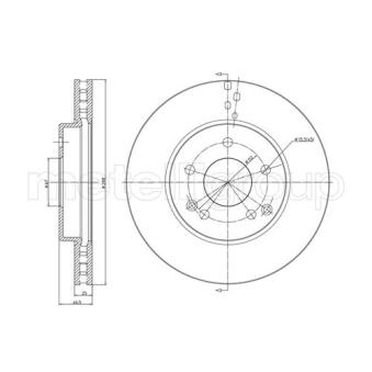 Jeu de 2 disques de frein avant TRUSTING OEM 2104210712
