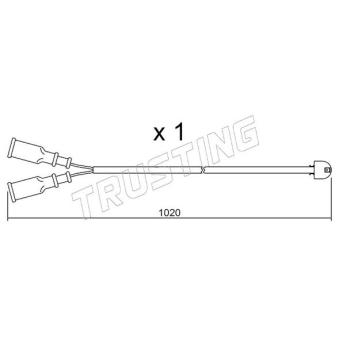 Contact d'avertissement, usure des plaquettes de frein TRUSTING SU.089 pour PORSCHE 928 4.4 - 241cv