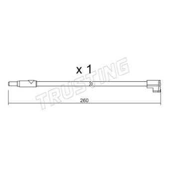 Contact d'avertissement, usure des plaquettes de frein TRUSTING [SU.116]