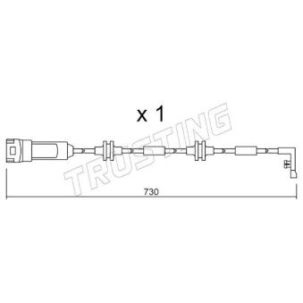 Contact d'avertissement, usure des plaquettes de frein TRUSTING SU.143 pour CITROEN JUMPY 2.0 - 116cv
