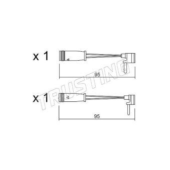 Contact d'avertissement, usure des plaquettes de frein TRUSTING OEM A2115400717