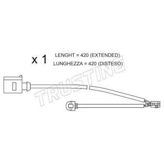 Contact d'avertissement, usure des plaquettes de frein TRUSTING SU.217