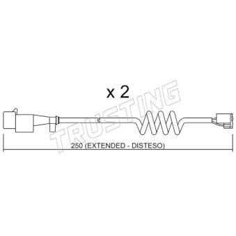 Contact d'avertissement, usure des plaquettes de frein TRUSTING OEM 42559616