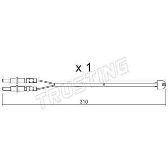 Contact d'avertissement, usure des plaquettes de frein TRUSTING SU.242