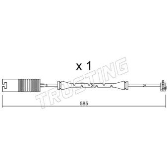Contact d'avertissement, usure des plaquettes de frein TRUSTING [SU.250]