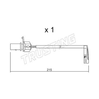 Contact d'avertissement, usure des plaquettes de frein TRUSTING OEM 4G0615121 Contact d'avertissement, usure des plaquettes de frein TRUSTING OEM 4G0615121