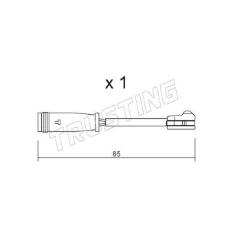 Contact d'avertissement, usure des plaquettes de frein TRUSTING OEM 9065401317
