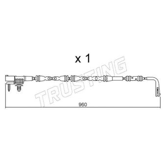 Contact d'avertissement, usure des plaquettes de frein TRUSTING OEM lr033295