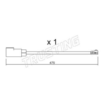 Contact d'avertissement, usure des plaquettes de frein TRUSTING OEM 1792658 Contact d'avertissement, usure des plaquettes de frein TRUSTING OEM 1792658