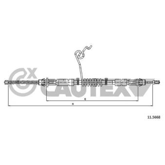 Tirette à câble, frein de stationnement CAUTEX OEM YC152A635CH