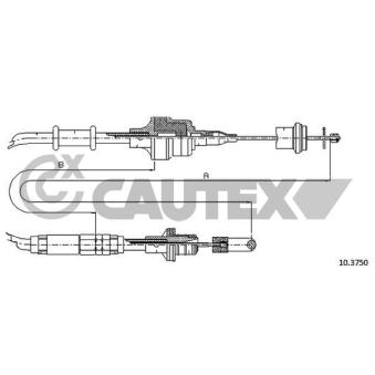 Tirette à câble, commande d'embrayage CAUTEX [762539]