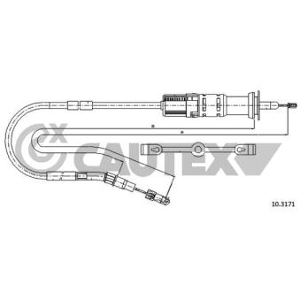 Tirette à câble, commande d'embrayage CAUTEX 762932