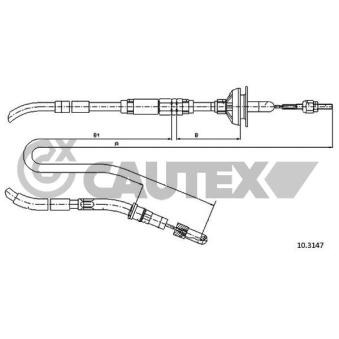 Tirette à câble, commande d'embrayage CAUTEX 762939