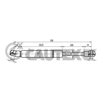 Vérin, capot-moteur CAUTEX [773458]
