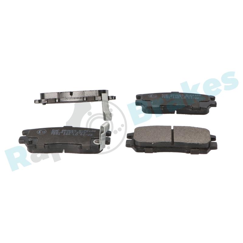 Jeu de 4 plaquettes de frein arrière RAP BRAKES R-P0100 - Visuel 1