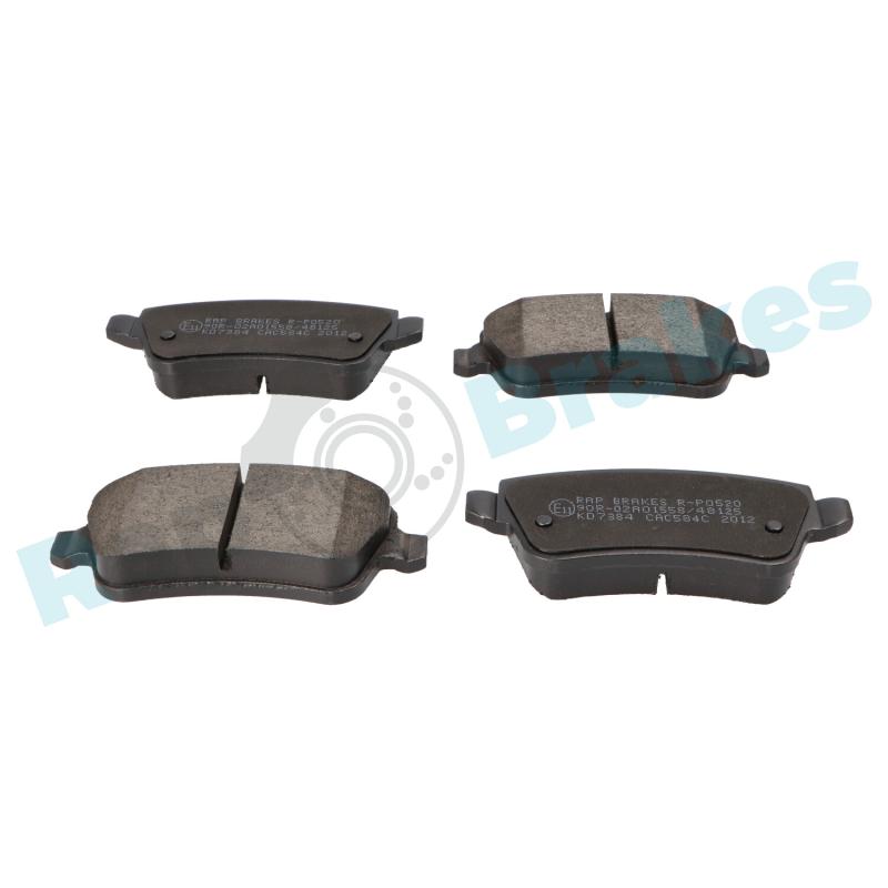 Jeu de 4 plaquettes de frein arrière RAP BRAKES R-P0520 - Visuel 1