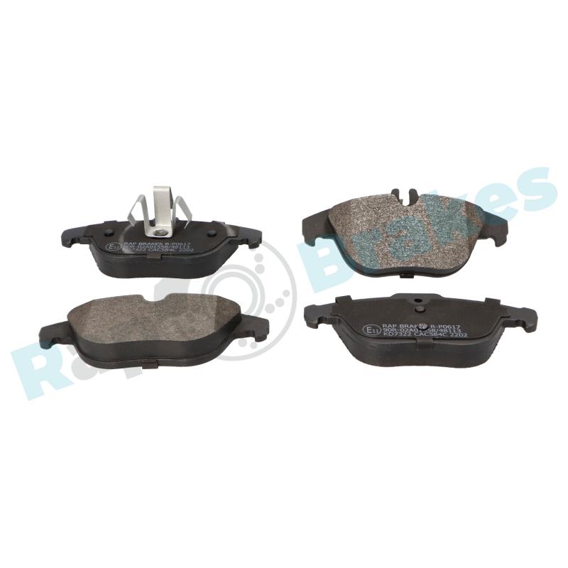 Jeu de 4 plaquettes de frein arrière RAP BRAKES R-P0617 - Visuel 1