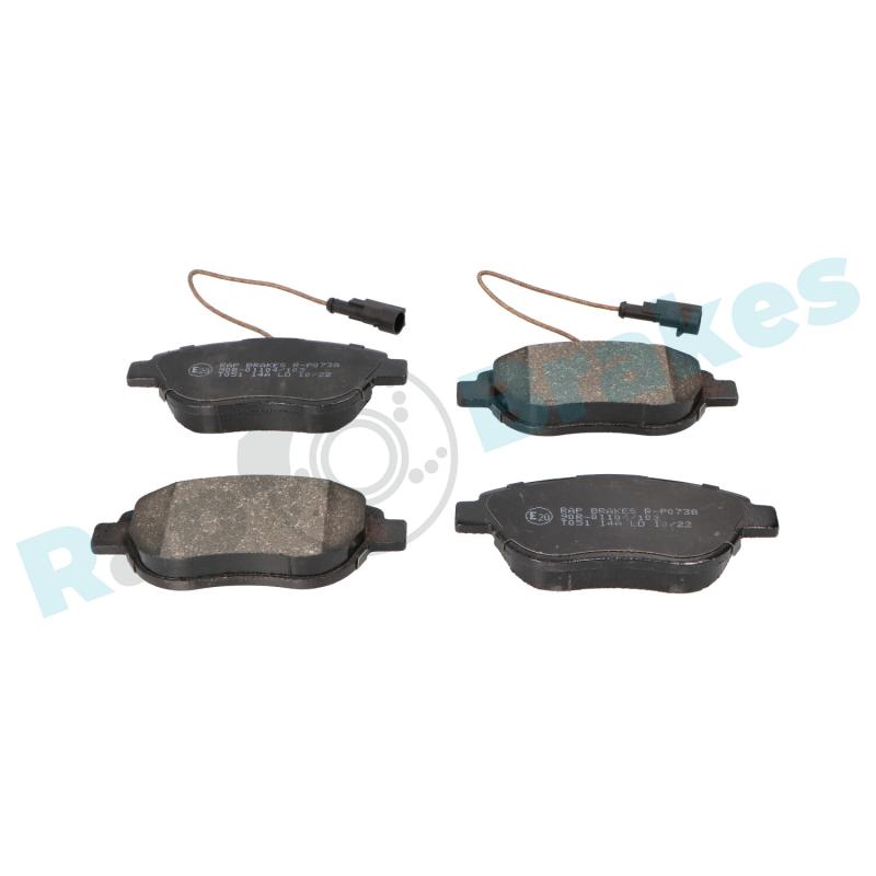 Jeu de 4 plaquettes de frein avant RAP BRAKES R-P0738 - Visuel 1